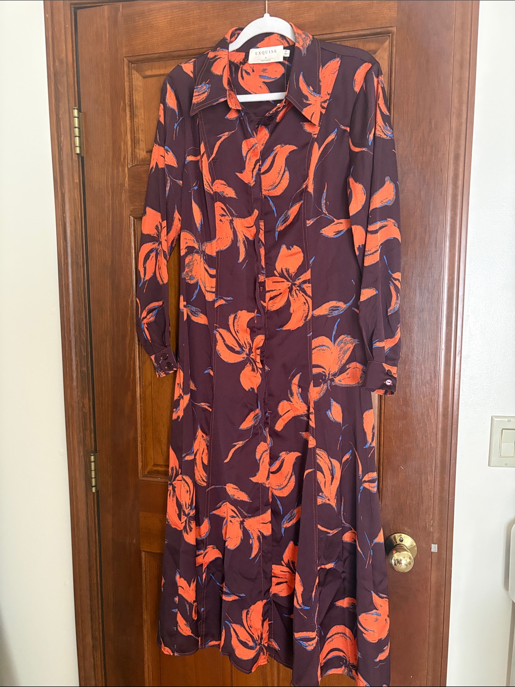 Anthropologie | Jasmineele Dress Purple And Orange Floral